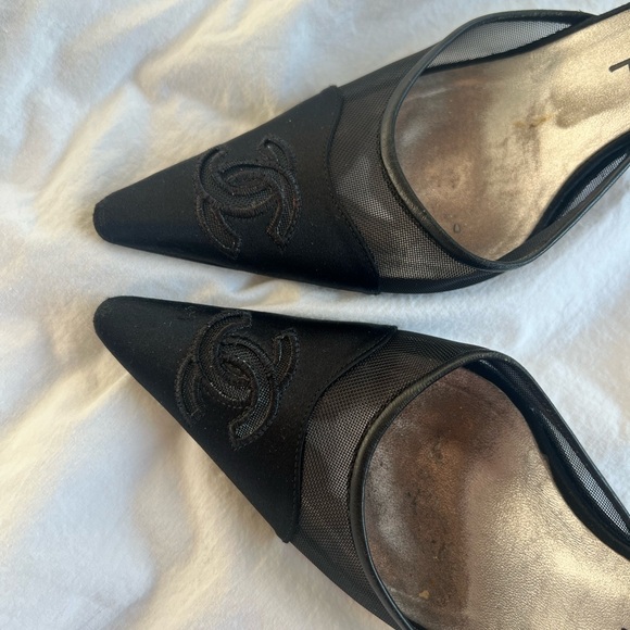 🔥 Rare Vintage Chanel Mesh Slingback - Picture 2 of 9